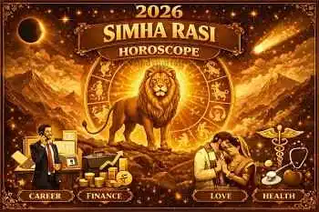 Thumbnail Image for सिंह राशि - चंद्र राशि, 2026 भारतीय वैदिक राशिफल: नेतृत्व, भाग्य में बदलाव और करियर में सफलता