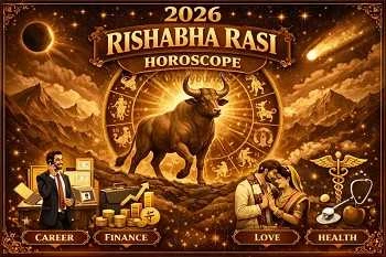 Thumbnail Image for Rishabha Rasi (Taurus Moon Sign) 2026 Indian Horoscope - Vedic Insights for Love, Career and Wealth