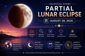 Partial Lunar Eclipse on August 28, 2026: Astrological Meaning, Spiritual Significance, and Zodiac Sign Effects