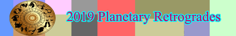 2019 Planetary Retrograde