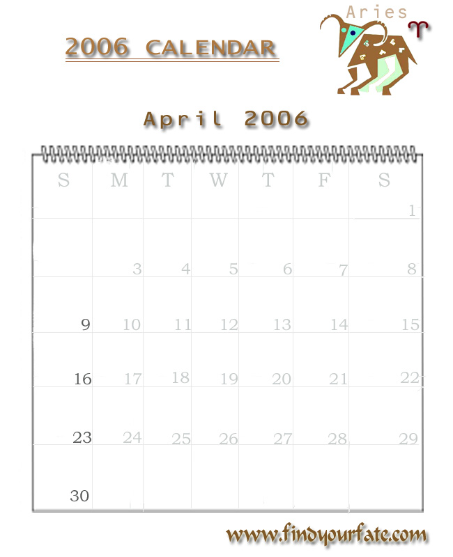 2006 Desktop Calendar - Aries