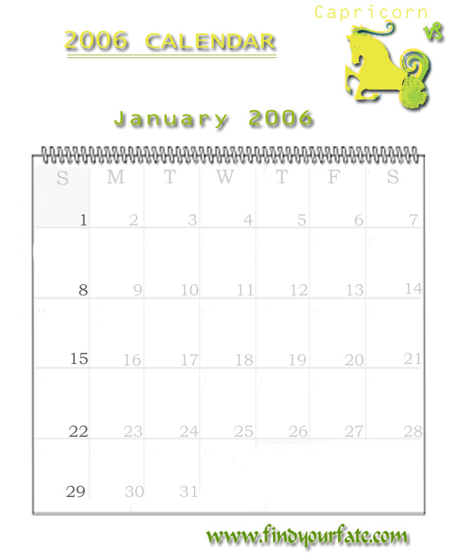 2006 Desktop Calendar - Capricorn