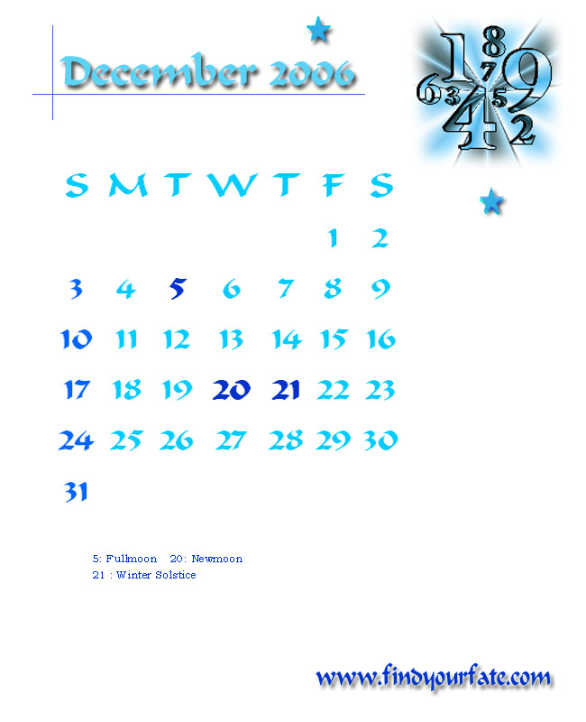 2006 Desktop Calendar - December