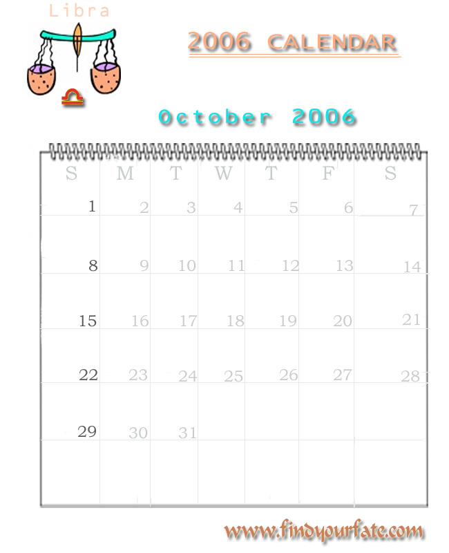 2006 Desktop Calendar - Libra