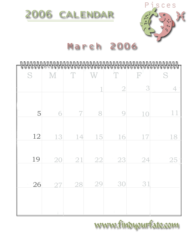 2006 Desktop Calendar - Pisces