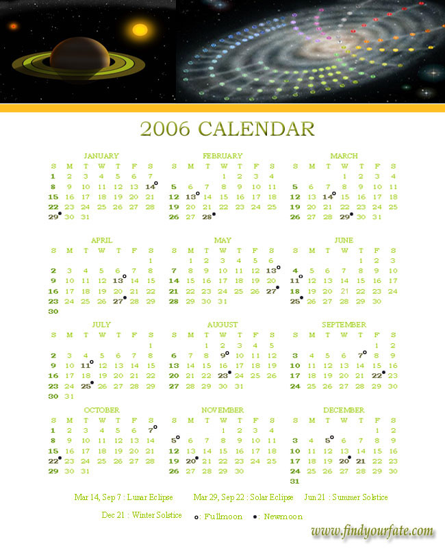 2006 Yearly Calendar