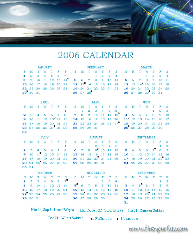 2006 Yearly Calendar