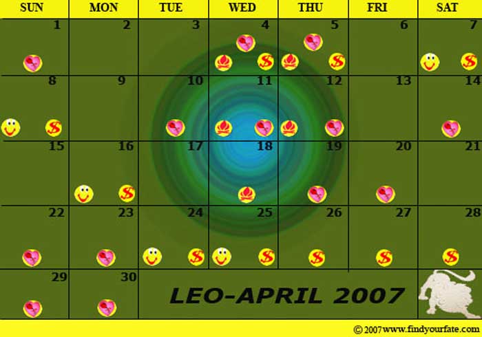 2007 April Leo calendar