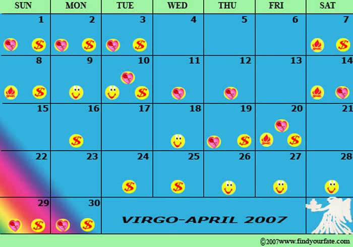 2007 April Virgo calendar