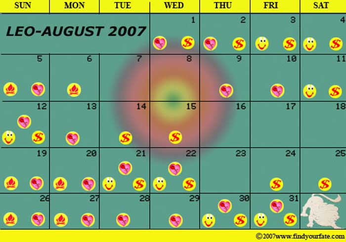 2007 August Leo calendar