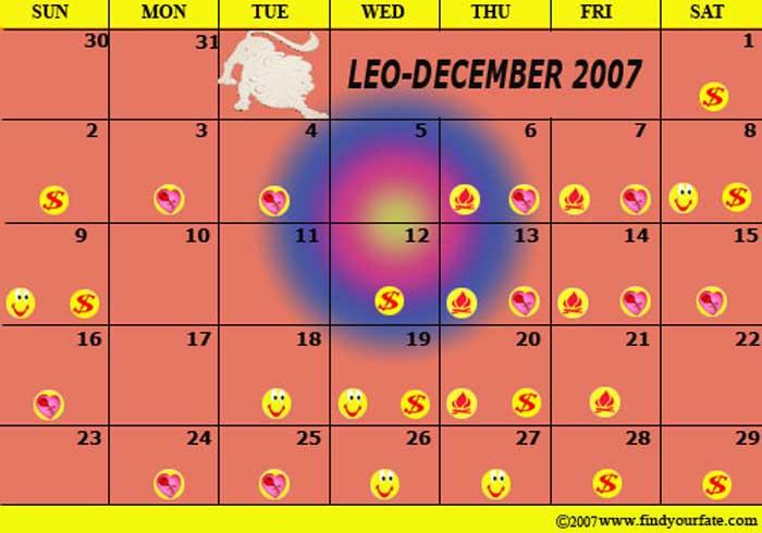 2007 December Leo calendar