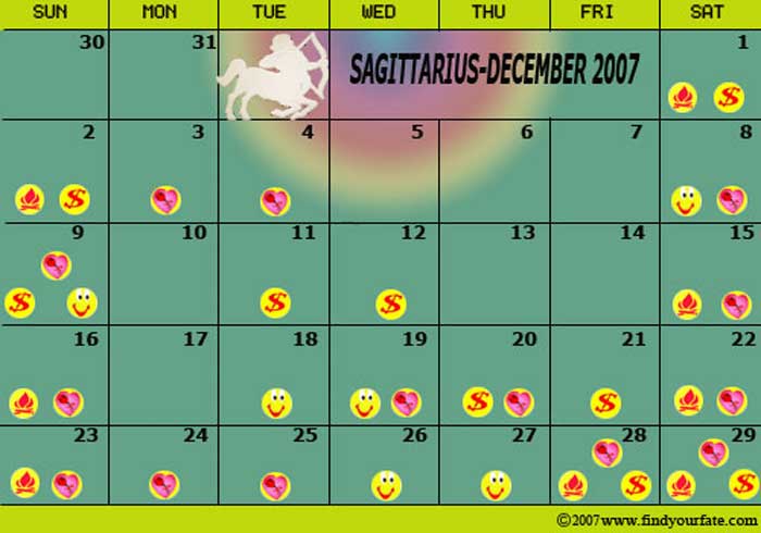 2007 December Sagittarius calendar