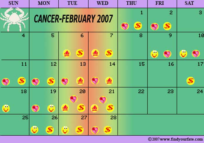 2007 February-cancer calendar