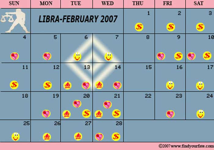 2007 February-libra calendar