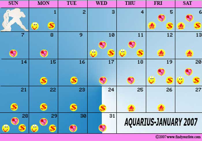 2007 January-aquarius calendar