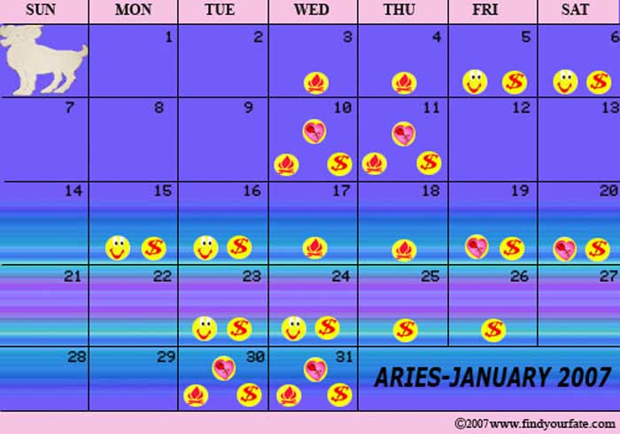 2007 January-aries calendar