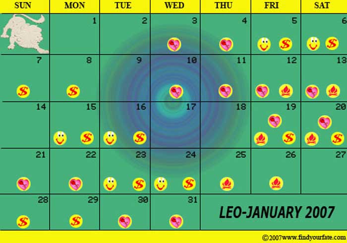 2007 January-leo calendar