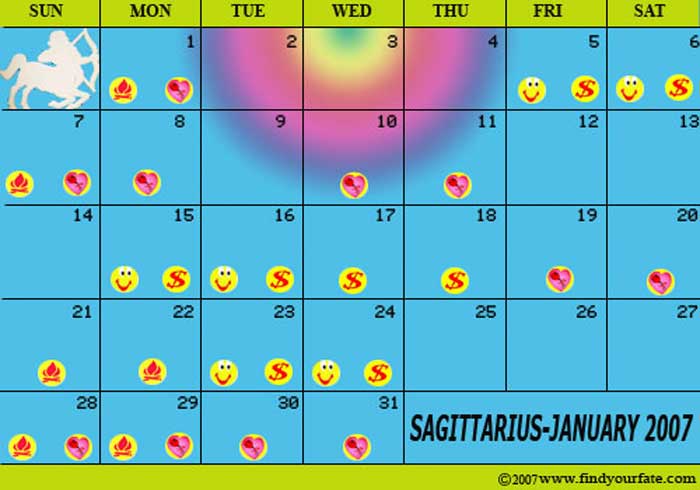 2007 January-sagittarius calendar
