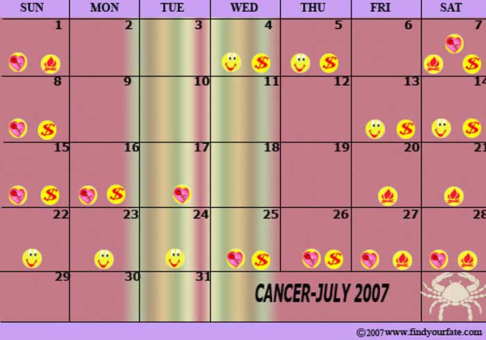 2007 July Cancer calendar