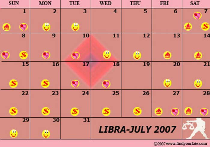 2007 July Libra calendar