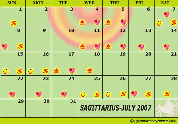 2007 July Sagittarius calendar