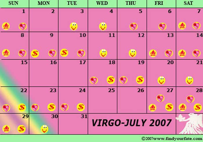 2007 July Virgo calendar