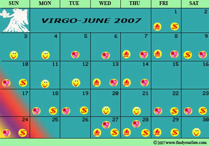 2007 June Virgo calendar