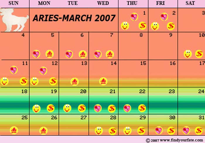 2007 March Cancer calendar