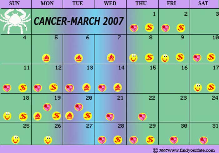 2007 March Cancer calendar