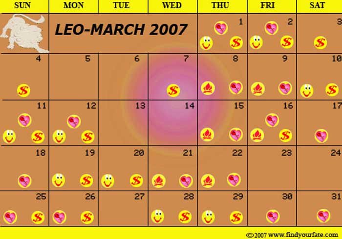 2007 Leo  calendar