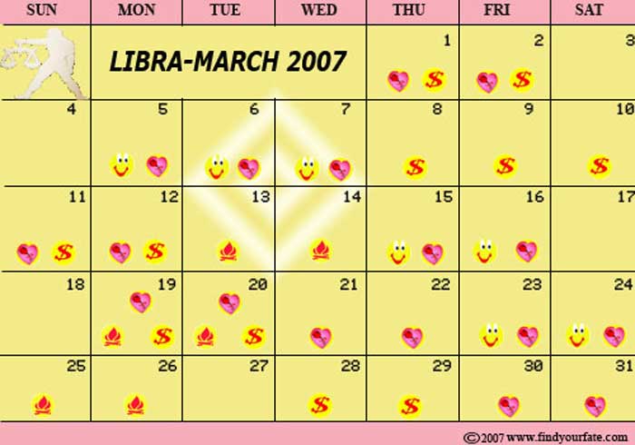 2007 Libra  calendar