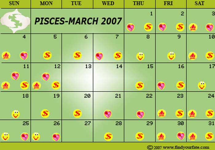 2007 Pisces  calendar