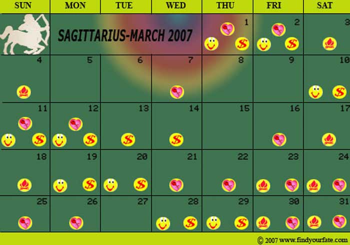 2007 Sagittarius  calendar