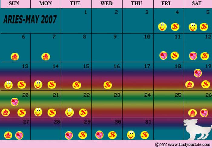 2007 May Aries calendar
