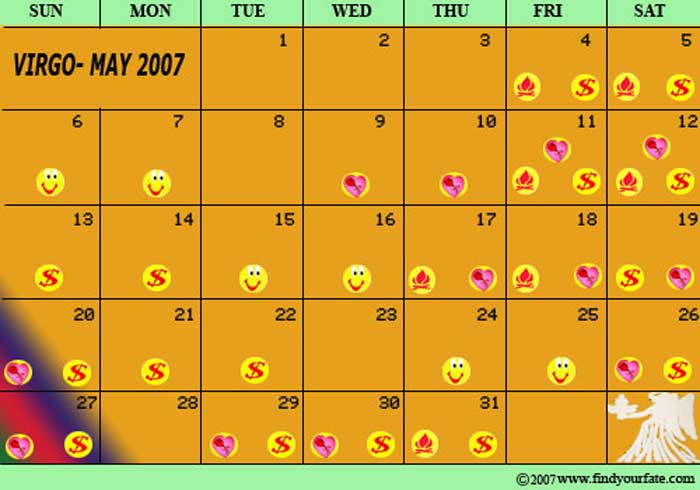2007 May Virgo calendar