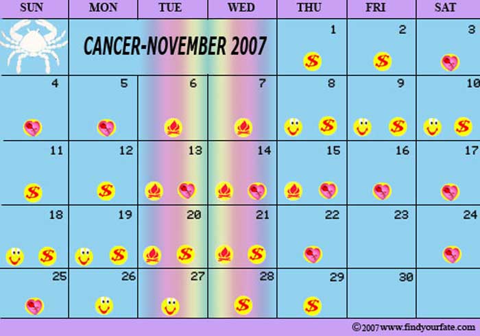 2007 November Cancer calendar