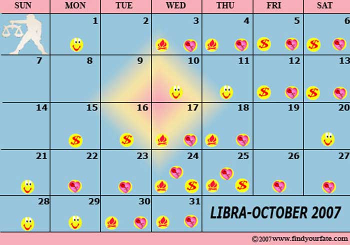 2007 October Libra calendar