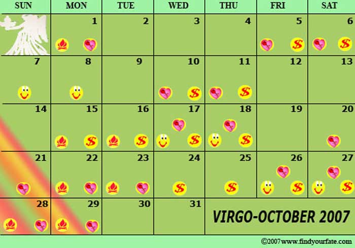 2007 October Virgo calendar