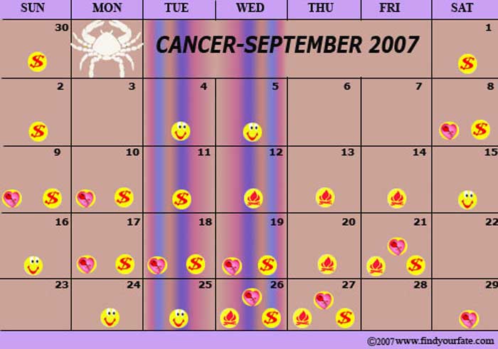 2007 September Cancer calendar