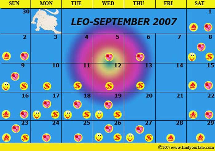 2007 September Leo calendar