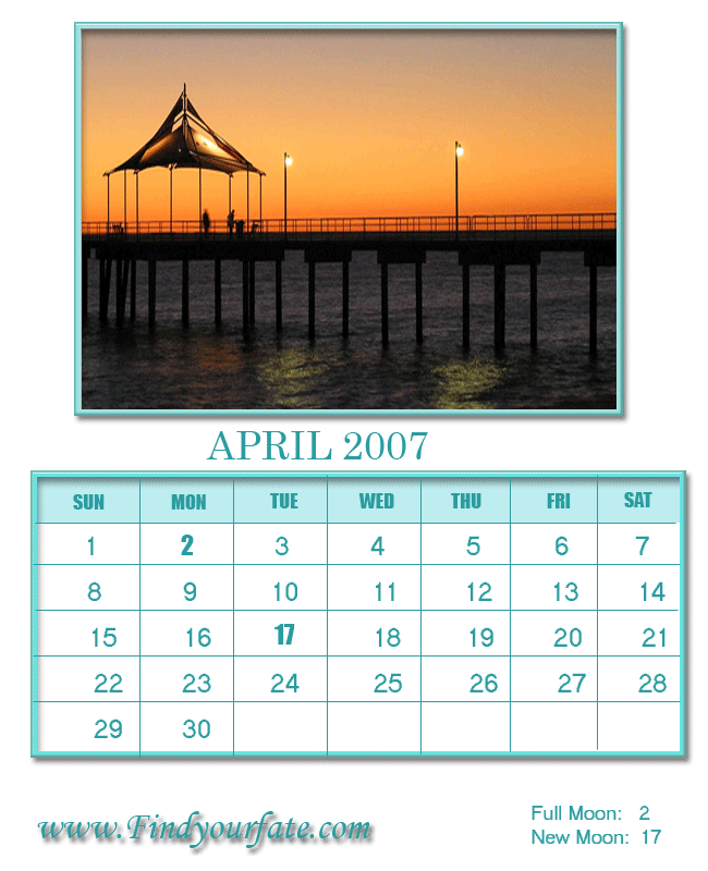 2007 april calendar
