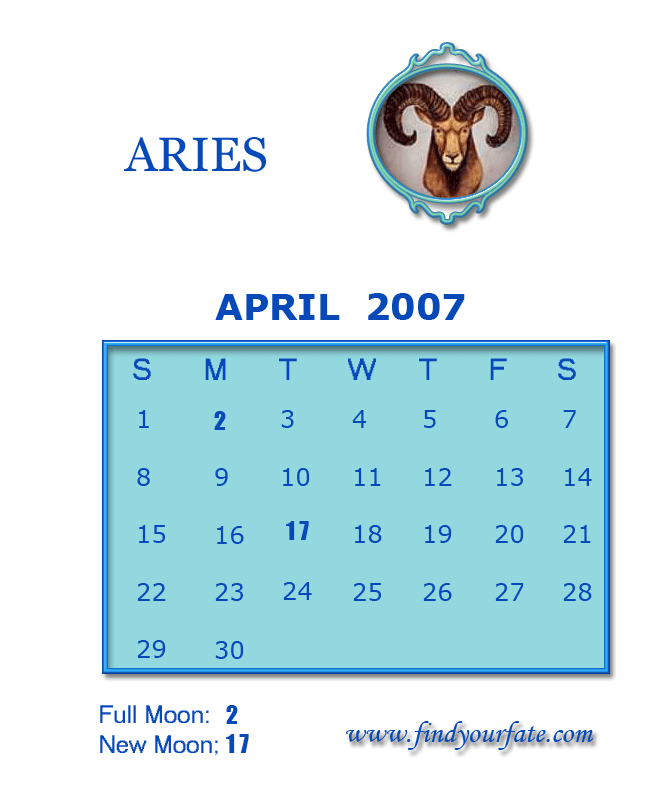 Aries calendar