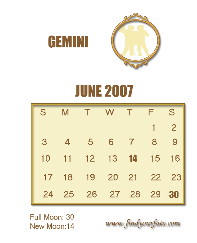 2007 gemini calendar
