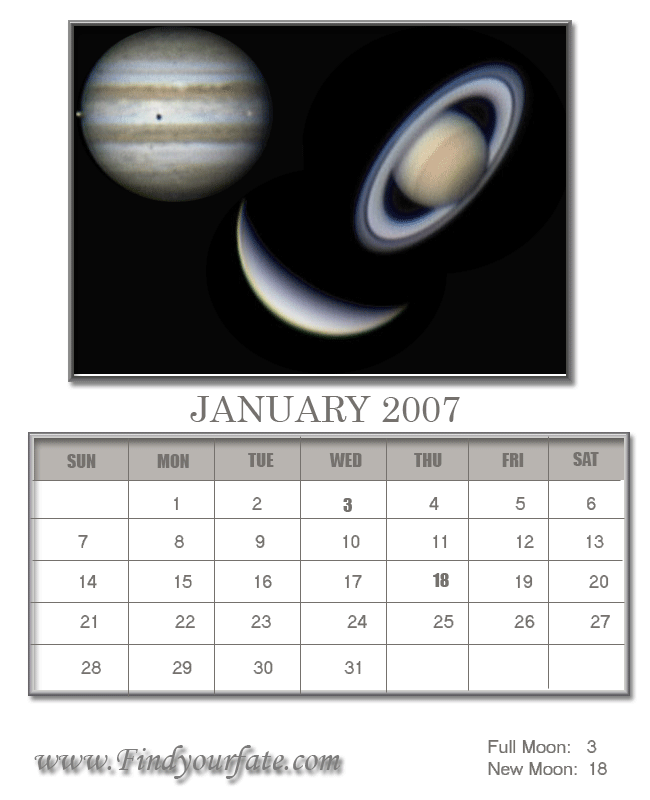 january calendar