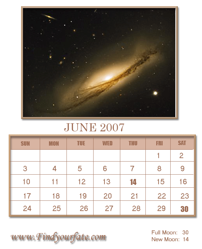 2007 june calendar