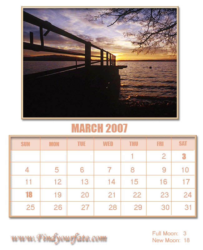 2007 march calendar