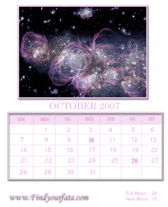 2007 october calendar